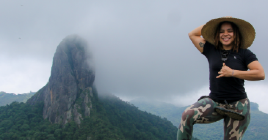 ariel farfan, youth Brazil, on top of a mountain