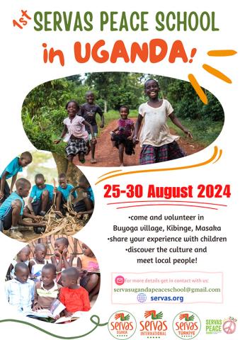 Plakat zur ersten Friedensschule in Uganda